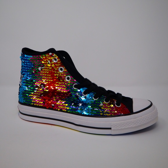 Converse Chuck 70s Hi Pride Silver Rainbow sequin